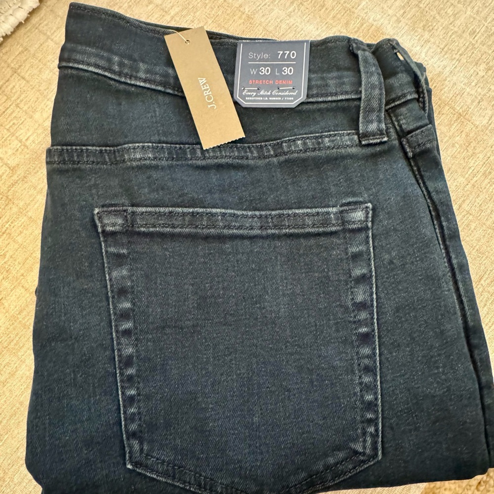 J. Crew Men's Straight Jeans - Dark Blue